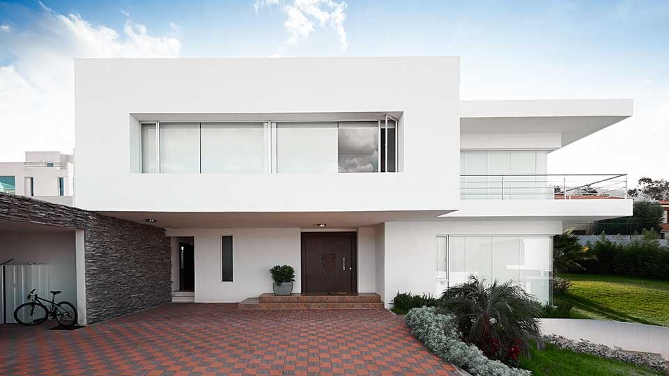 Ein modernes Haus mit Glasroc X Aussenwänden