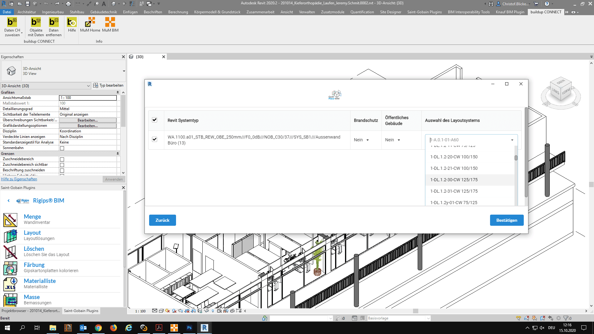 Integration Rigips Systemlayouts in REVIT